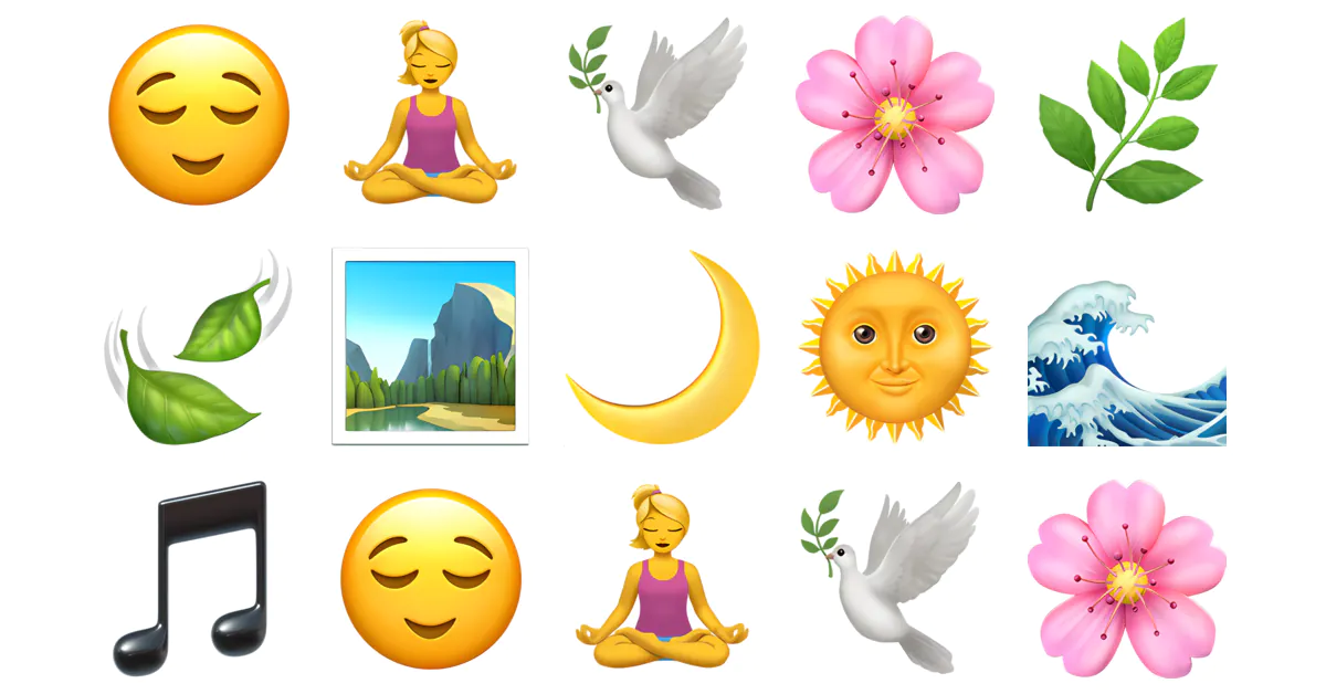 🧘‍♀️ CalmEmojis Emojis 😌🕊️🌿🌙🏞️ Copy & Combos