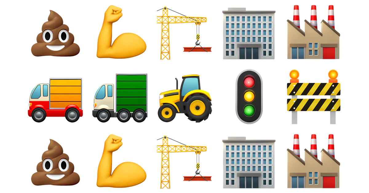 🚚 Dump Truck Emojis 💪🚛🏗️🚜🚧 Copy & Combos