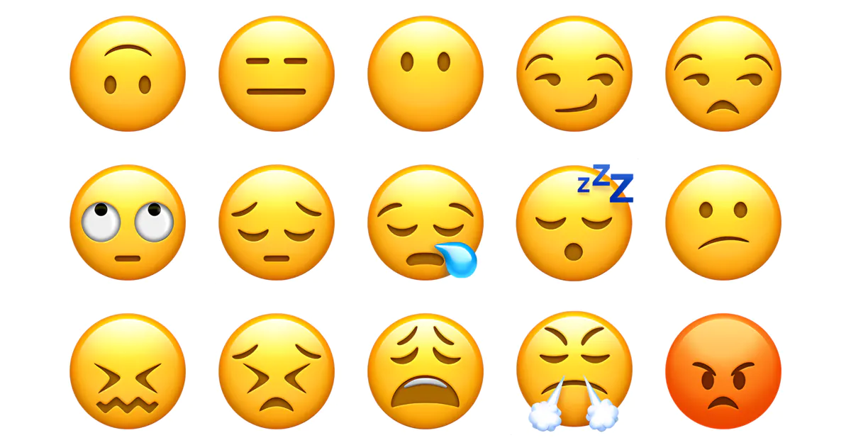 🙄 Eye-Roll-Emoji Emojis 😒😏😔😑😩 Copy & Combos