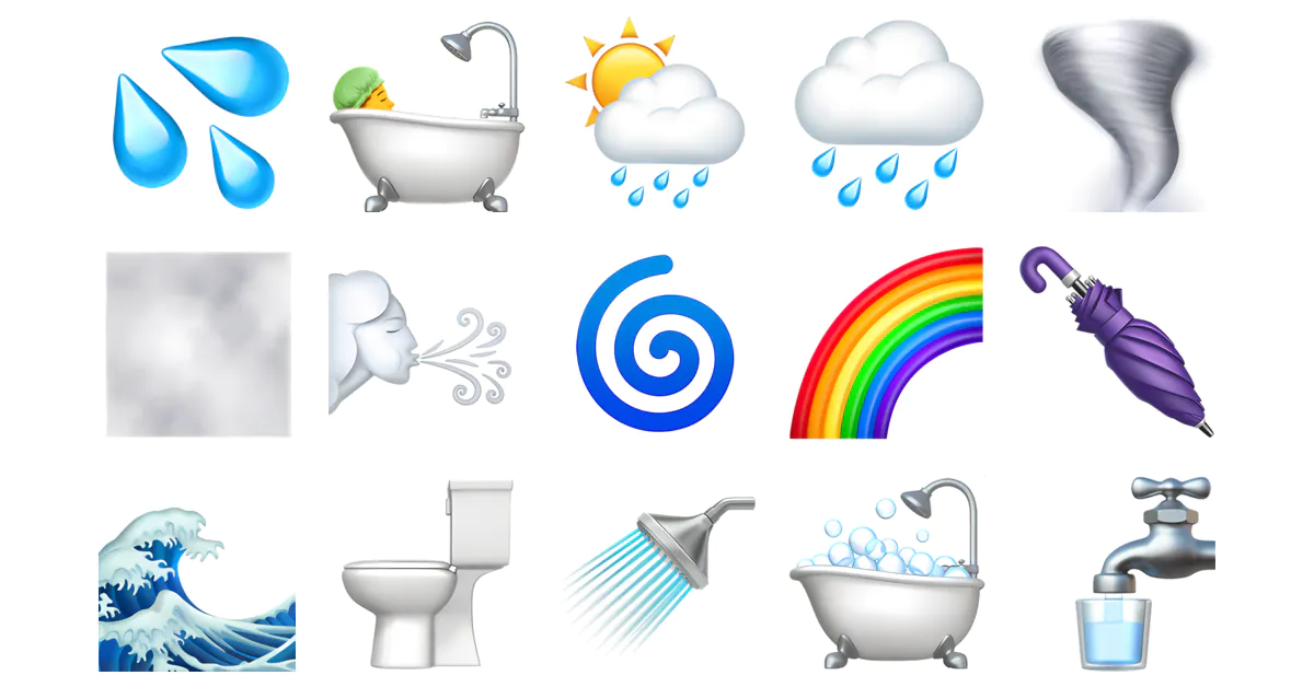 🚿 Hose Emojis 💦🌊🚰🌧️🌦️ Copy & Combos