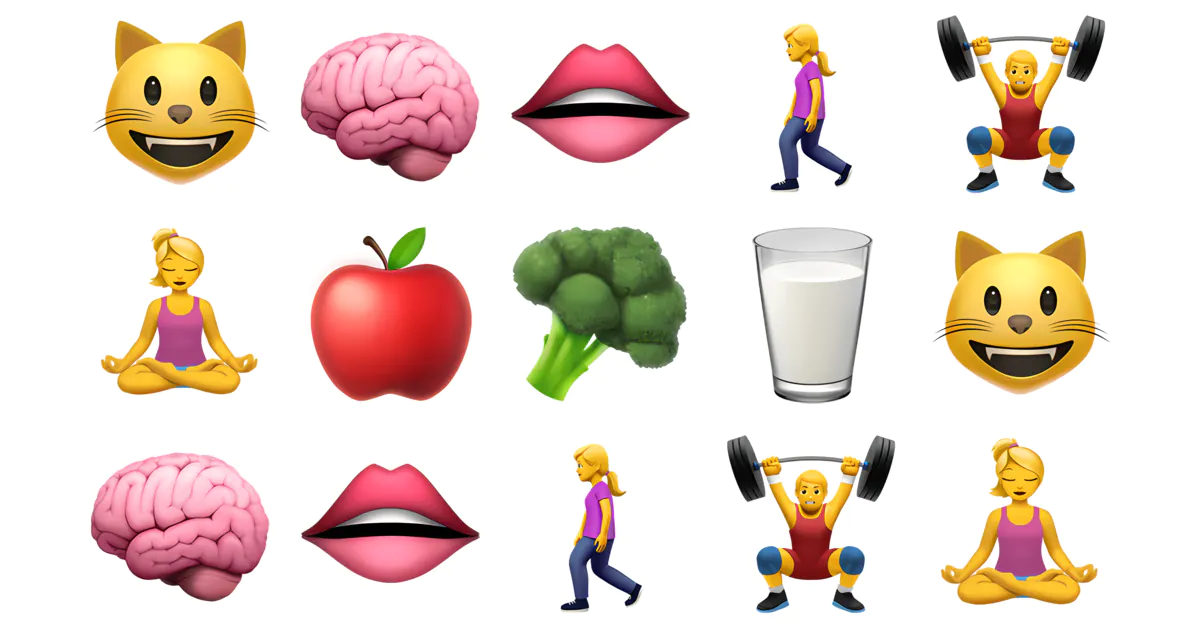 👄 mewing Emojis 😺🧠🏋️‍♂️🥦🥛 Copy & Combos