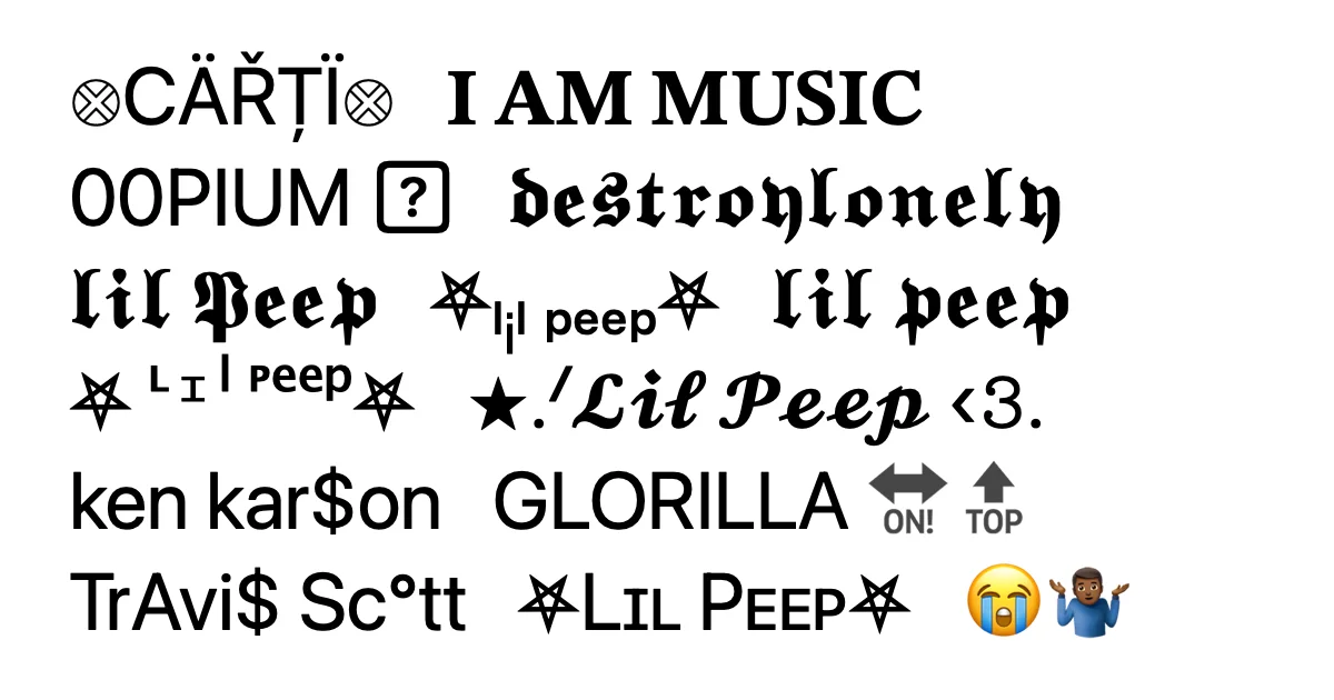Playboi Carti Symbols 𓊖CÄŘȚÏ𓊖𝐈 𝐀.. - Copy & Paste
